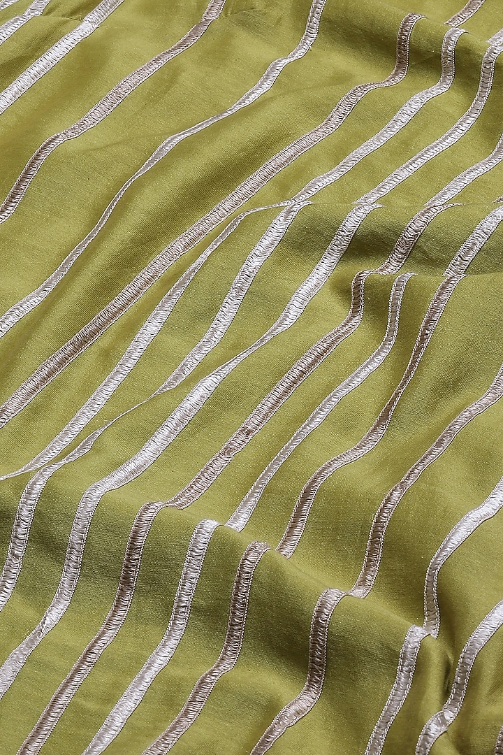 Green Chanderi Tunic by Abraham & Thakore at Pernia's Pop Up Shop
