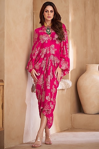 Shop Hot Pink Poplin Midi Dress for Women Online from India's Luxury  Designers 2026