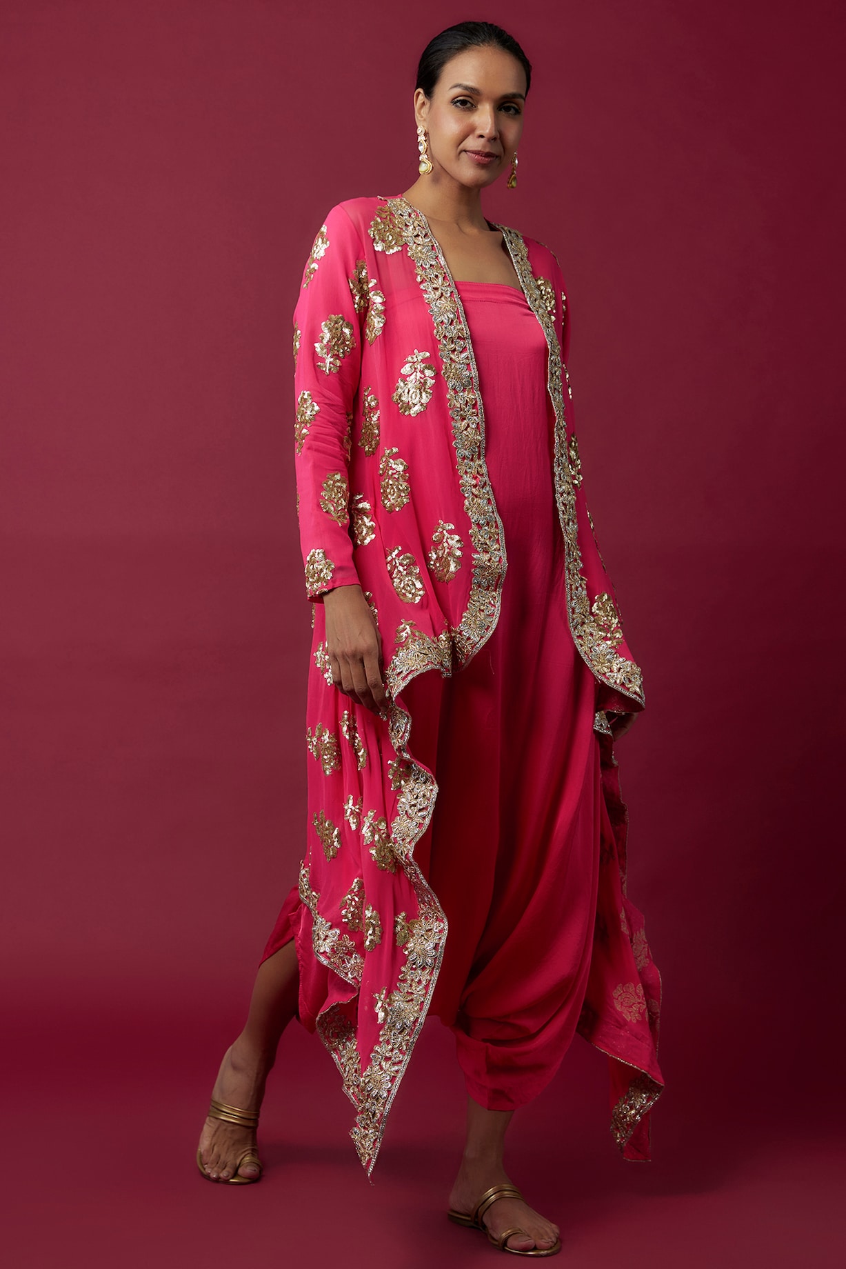 Chiswick Jacket Pink Syon Sequin Georgette main image 1