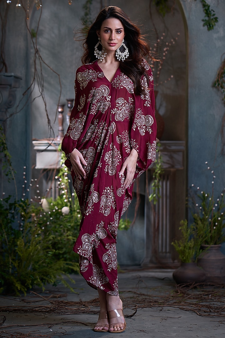 midi kaftan dress Vacay Ready Caftan in Pink S / Pink This paisley was designed especially for Pax Philomena by a very famous printing mill in Como MALA handworks | Skye Double