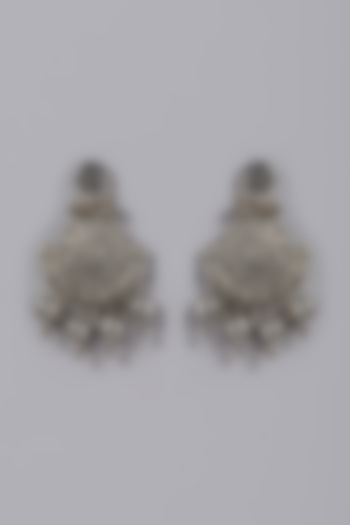 Oxidised Finish Kundan Polki Earrings by ACCENTUATE at Pernia's Pop Up Shop