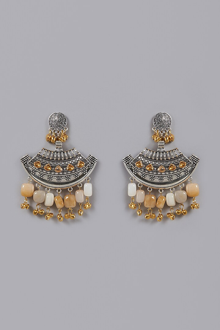 Oxidised Finish Semi-Precious Stones Earrings by ACCENTUATE