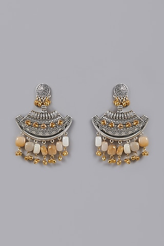 Oxidised Finish Semi-Precious Stones Earrings by ACCENTUATE
