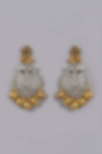 Oxidised Finish Kundan Polki Dangler Earrings by ACCENTUATE