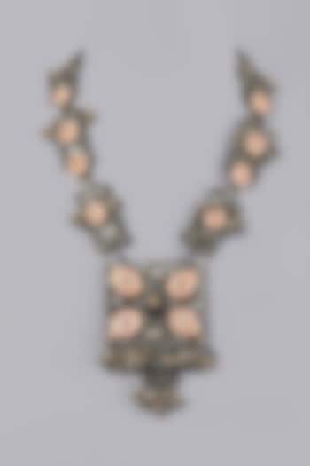 Oxidised Finish Necklace With Kundan by ACCENTUATE
