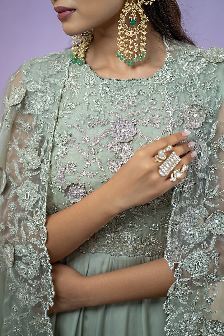 purple formal dresses with sleeves Purple Lace Half Puffy Half Sleeves V-neck High Waist Formal Dresses, CP0779 main image 0
