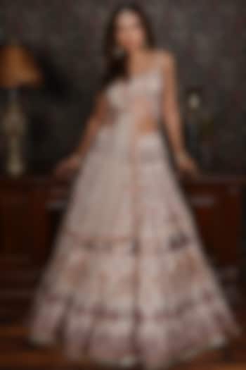 Ivory Embroidered & Printed Lehenga Set by Archana Kochhar at Pernia's Pop Up Shop