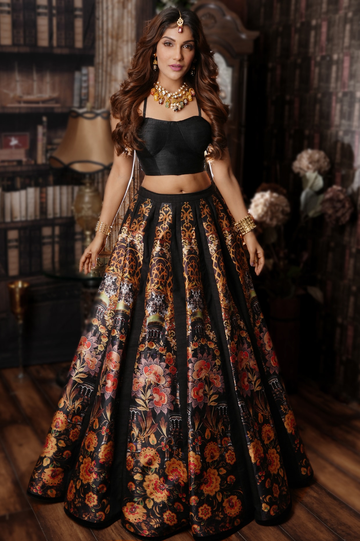 Black Color Printed Pure Cotton Lehenga Choli at Rs.2650/Piece in surat  offer by Royal Export