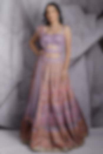Lilac Printed Lehenga Set by Archana Kochhar at Pernia's Pop Up Shop