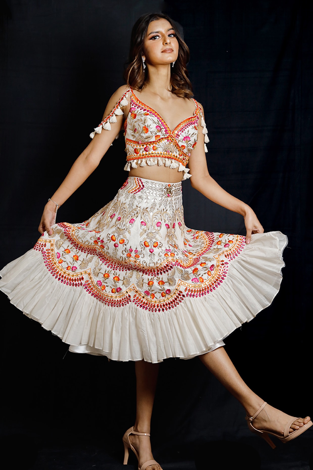 Rajasthani Girls Skirt Blouse India Indian Dance Lehenga Choli Costume Size  - 40