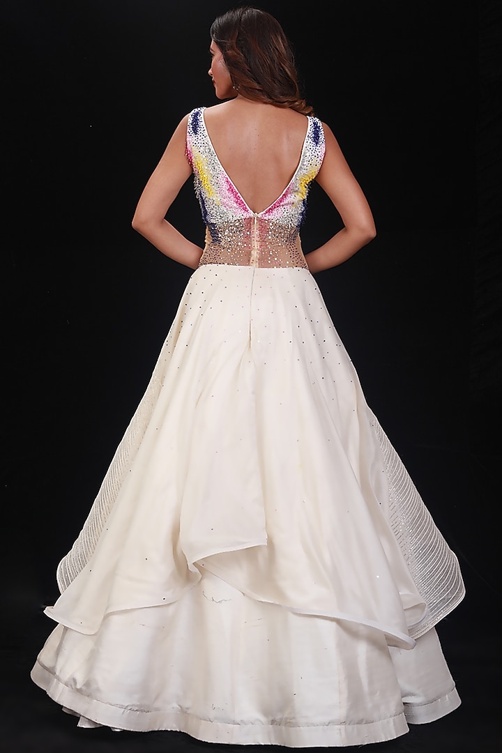 Ivory Embroidered Gown by Archana Kochhar at Pernia's Pop Up Shop