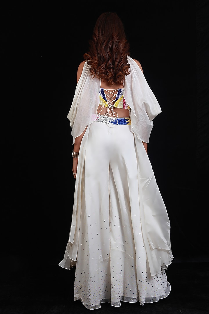 Ivory Chanderi Palazzo Pant Se by Archana Kochhar at Pernia's Pop Up Shop
