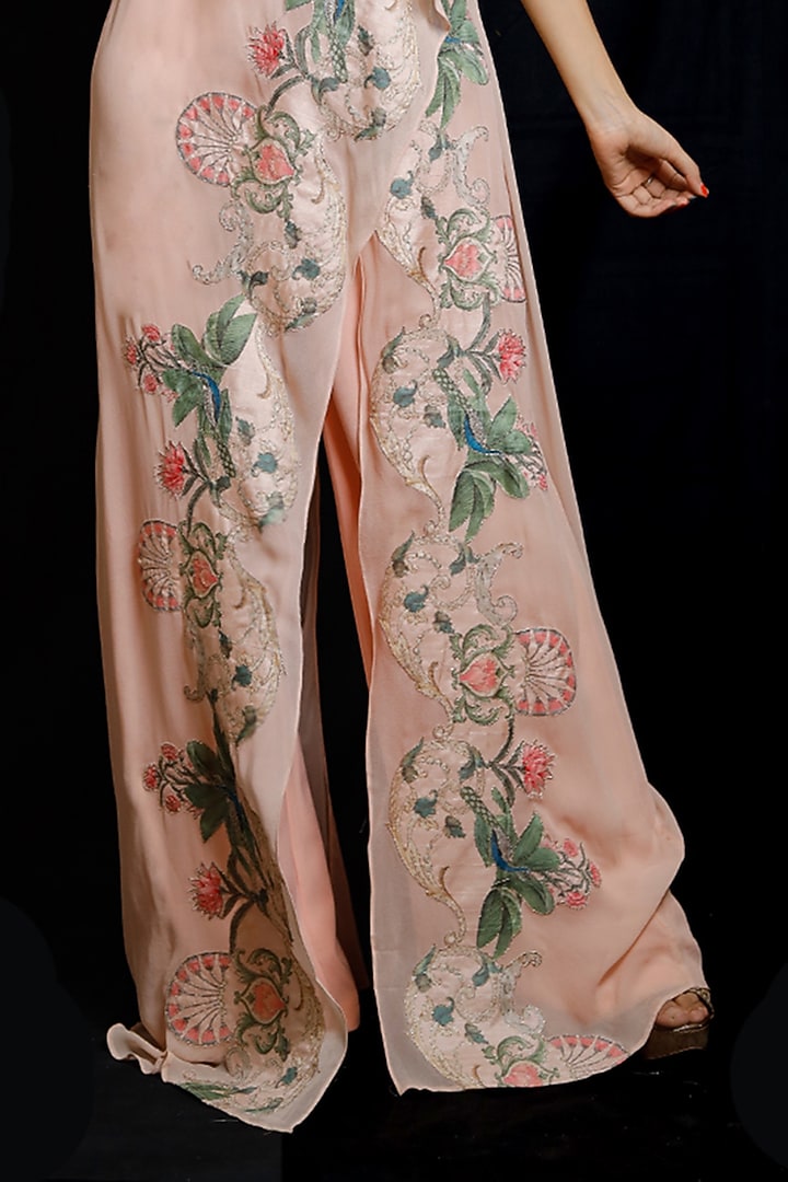 Pink Embroidered Jumpsuit by Archana Kochhar at Pernia's Pop Up Shop