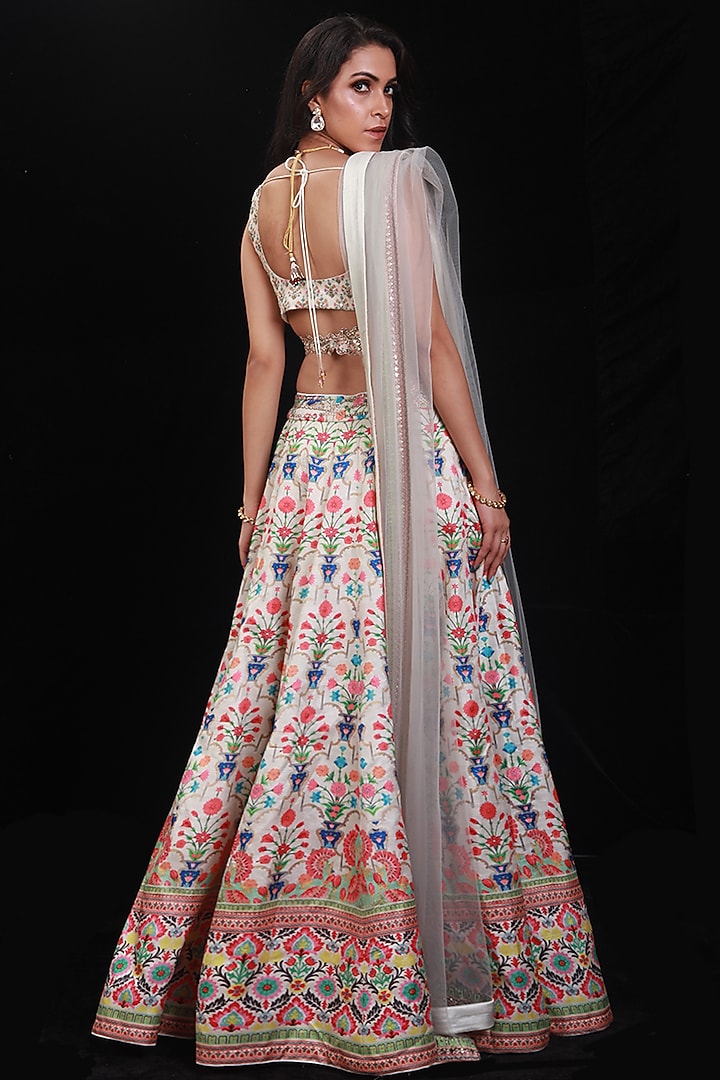 Ivory Embroidered & Printed Wedding Lehenga Set by Archana Kochhar at Pernia's Pop Up Shop