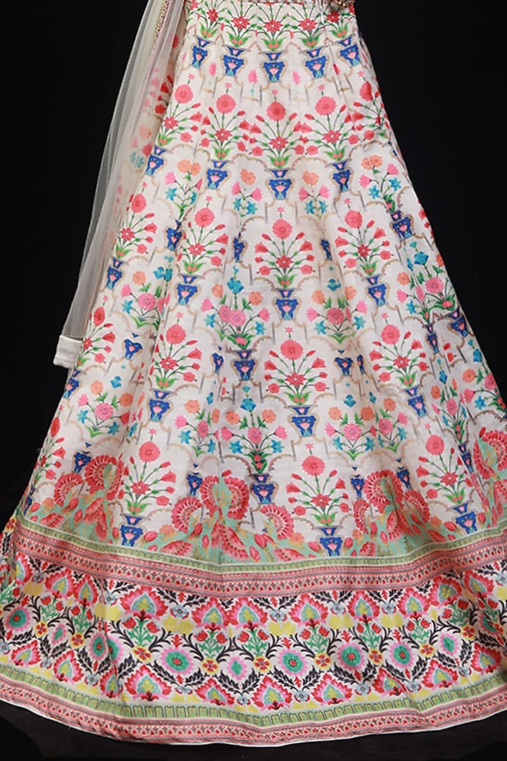 Ivory Embroidered & Printed Wedding Lehenga Set by Archana Kochhar at Pernia's Pop Up Shop