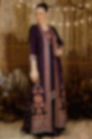 Purple Embroidered Jacket Set by Archana Kochhar at Pernia's Pop Up Shop