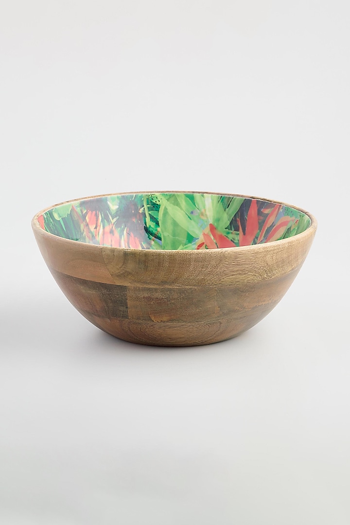 Green Mango Wood Enameled Bowl by ACE THE SPACE