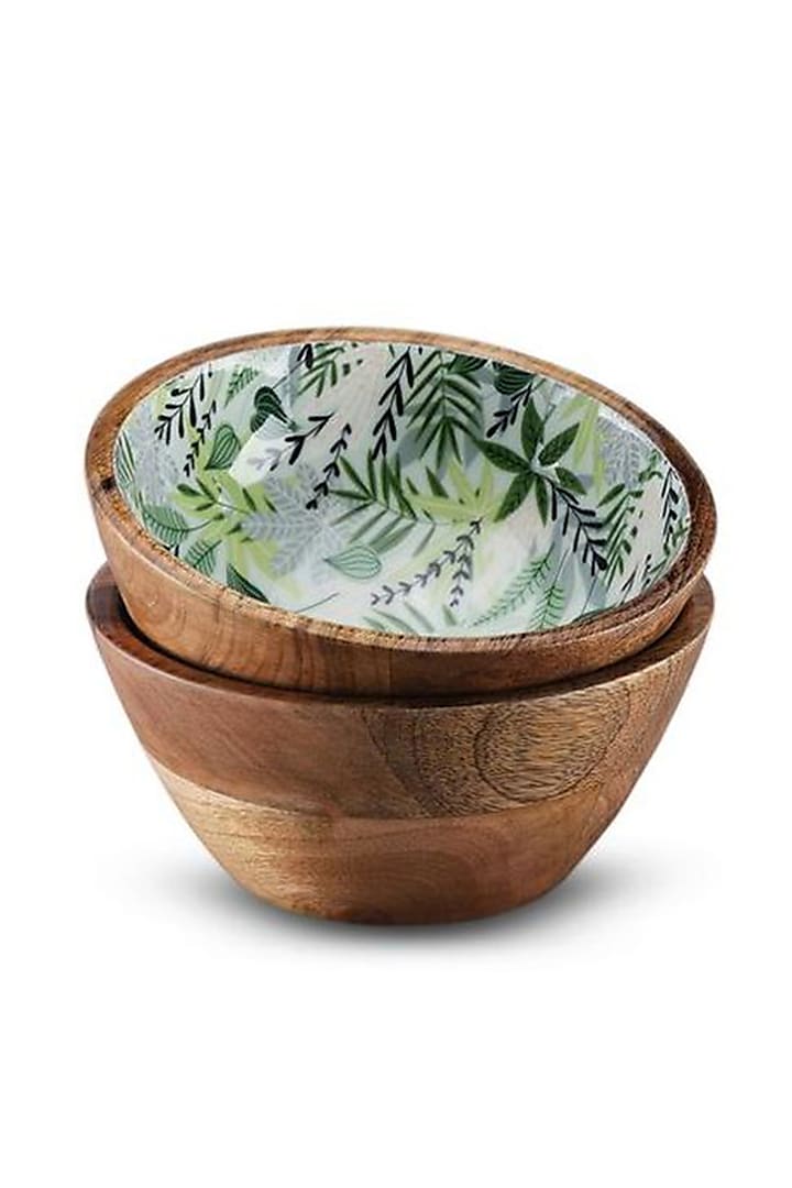 Green Mango Wood Enameled Bowl by ACE THE SPACE at Pernia's Pop Up Shop