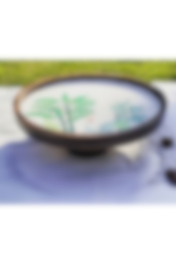 Green Sheesham Wood Hand Painted Cake Stand by ACE THE SPACE at Pernia's Pop Up Shop