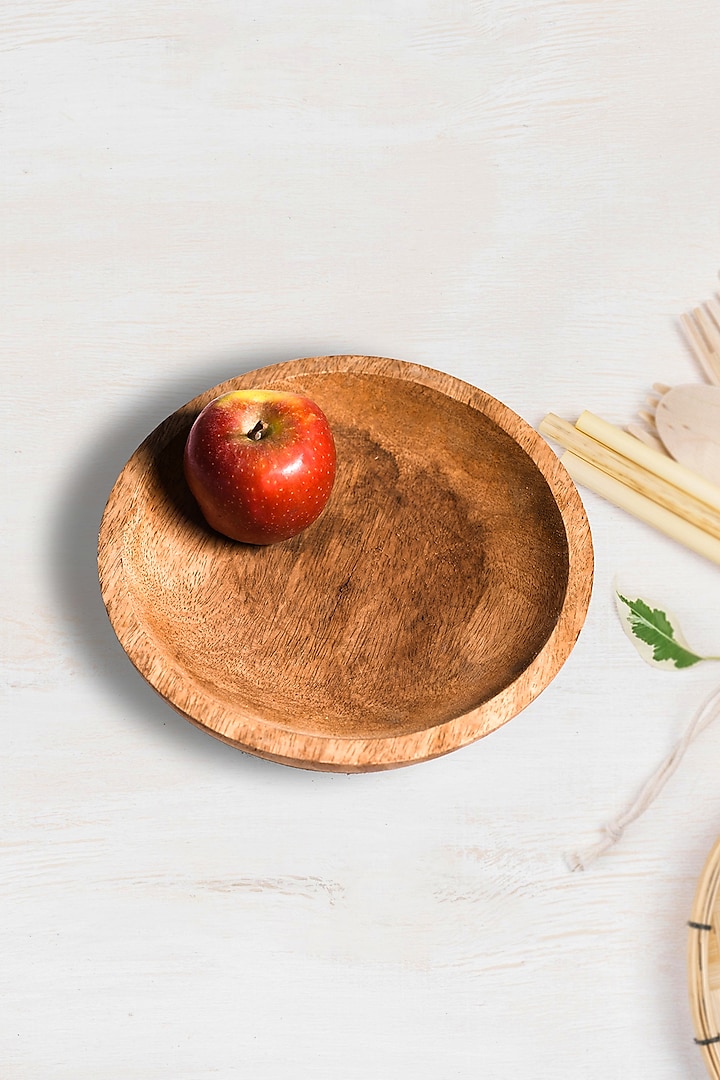 Brown Mango Wood Handcrafted Salad Bowl by ACE THE SPACE