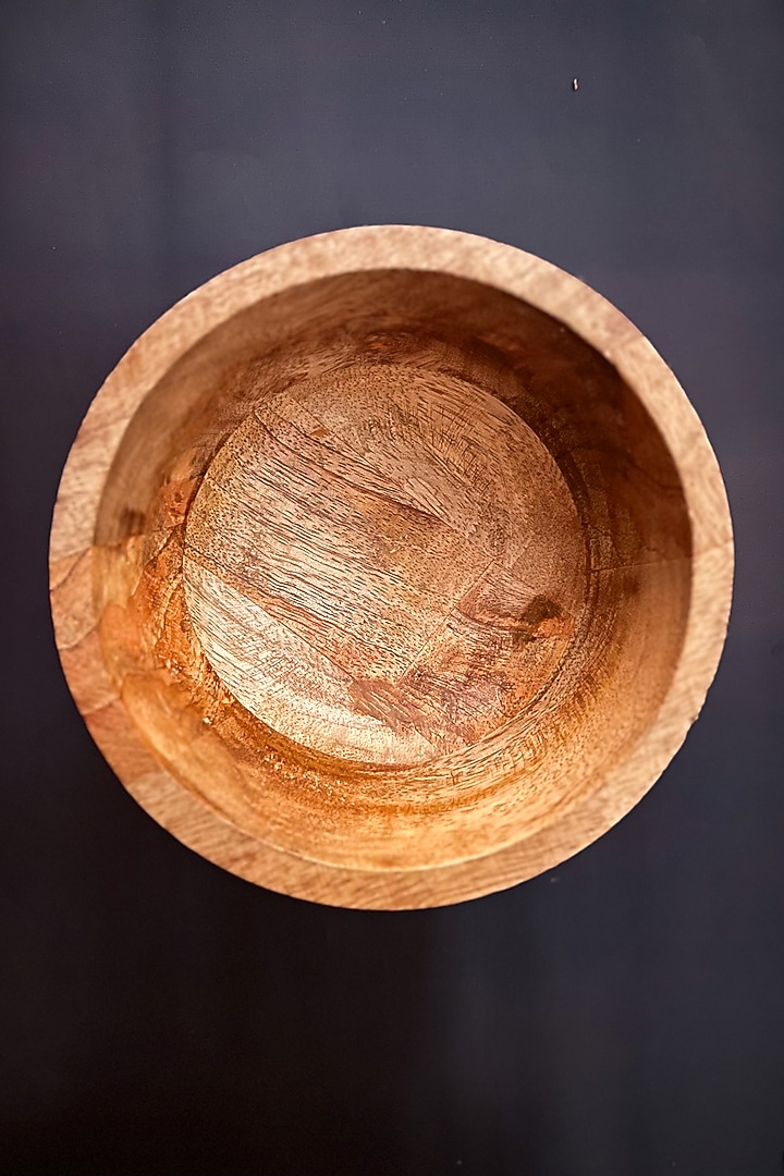 Brown Mango Wood Handcrafted Salad Bowl by ACE THE SPACE at Pernia's Pop Up Shop