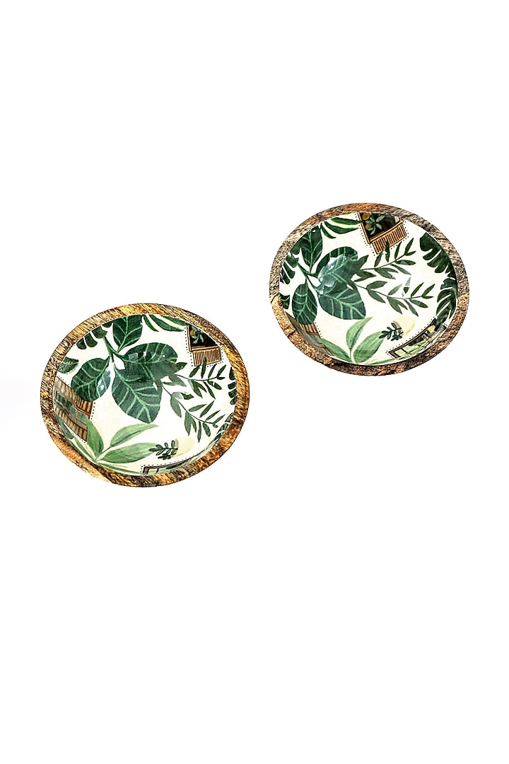 Green Mango Wood Enameled Serving Bowl by ACE THE SPACE at Pernia's Pop Up Shop