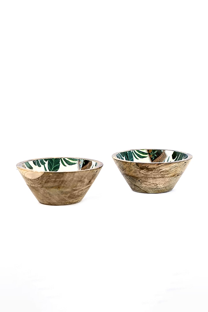 Green Mango Wood Enameled Serving Bowl by ACE THE SPACE at Pernia's Pop Up Shop