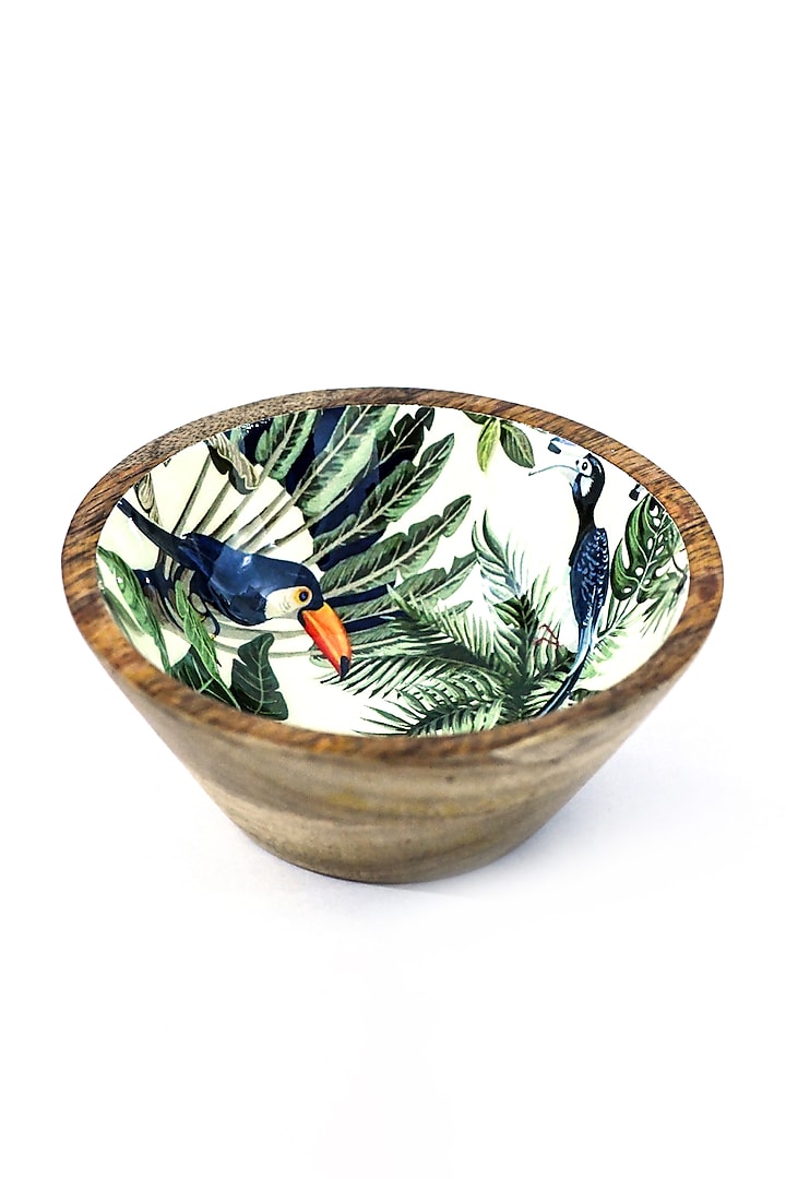 Green Mango Wood Enameled Serving Bowl by ACE THE SPACE