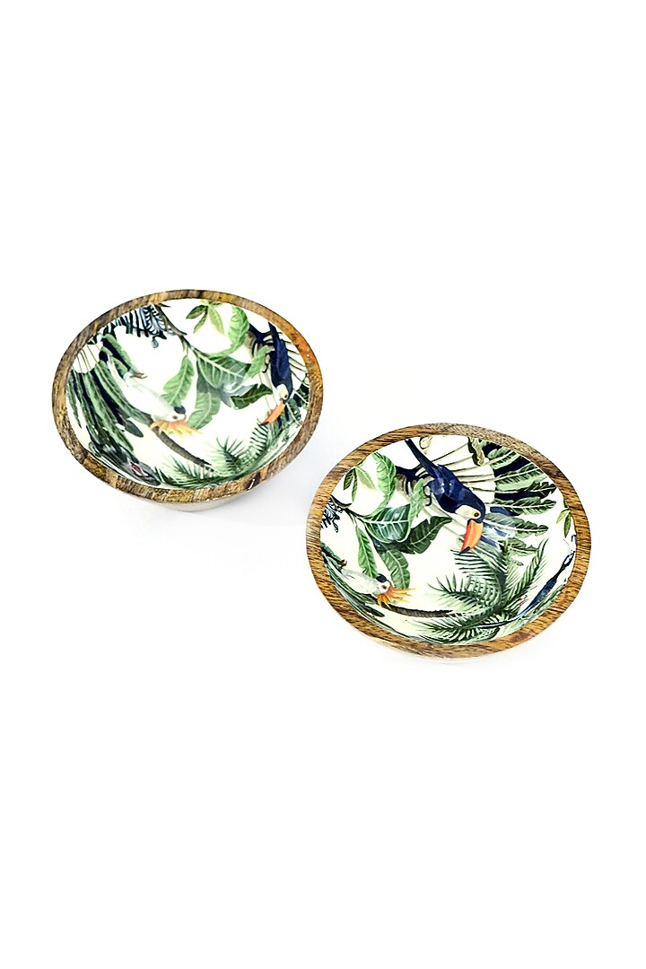 Green Mango Wood Enameled Serving Bowl by ACE THE SPACE at Pernia's Pop Up Shop