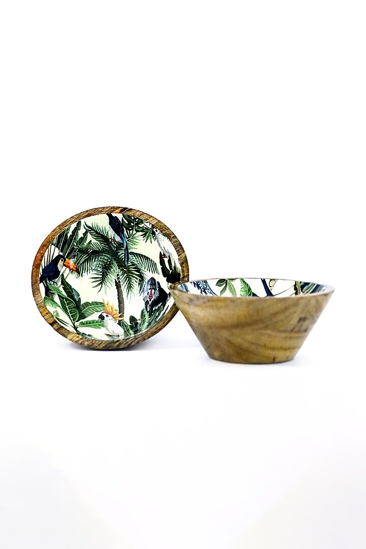Green Mango Wood Enameled Serving Bowl by ACE THE SPACE at Pernia's Pop Up Shop