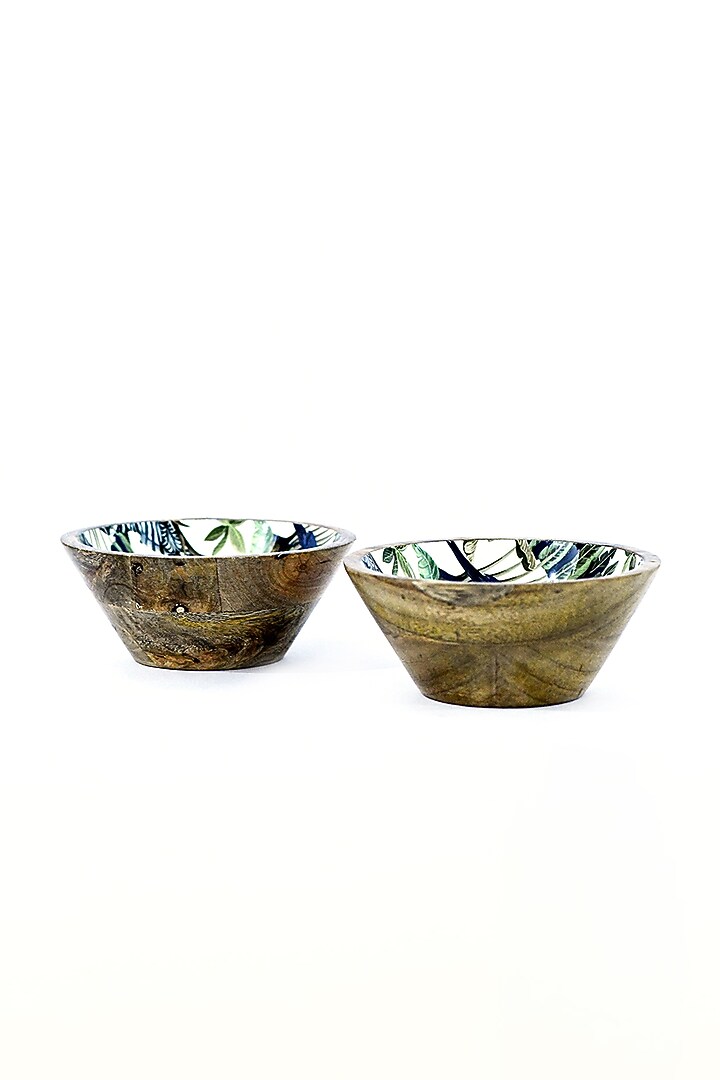 Green Mango Wood Enameled Serving Bowl by ACE THE SPACE at Pernia's Pop Up Shop