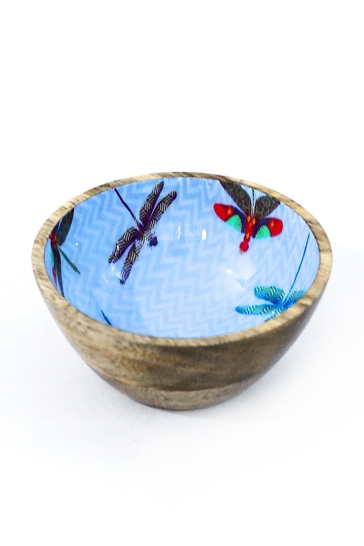 White Mango Wood Enameled Serving Bowl by ACE THE SPACE at Pernia's Pop Up Shop