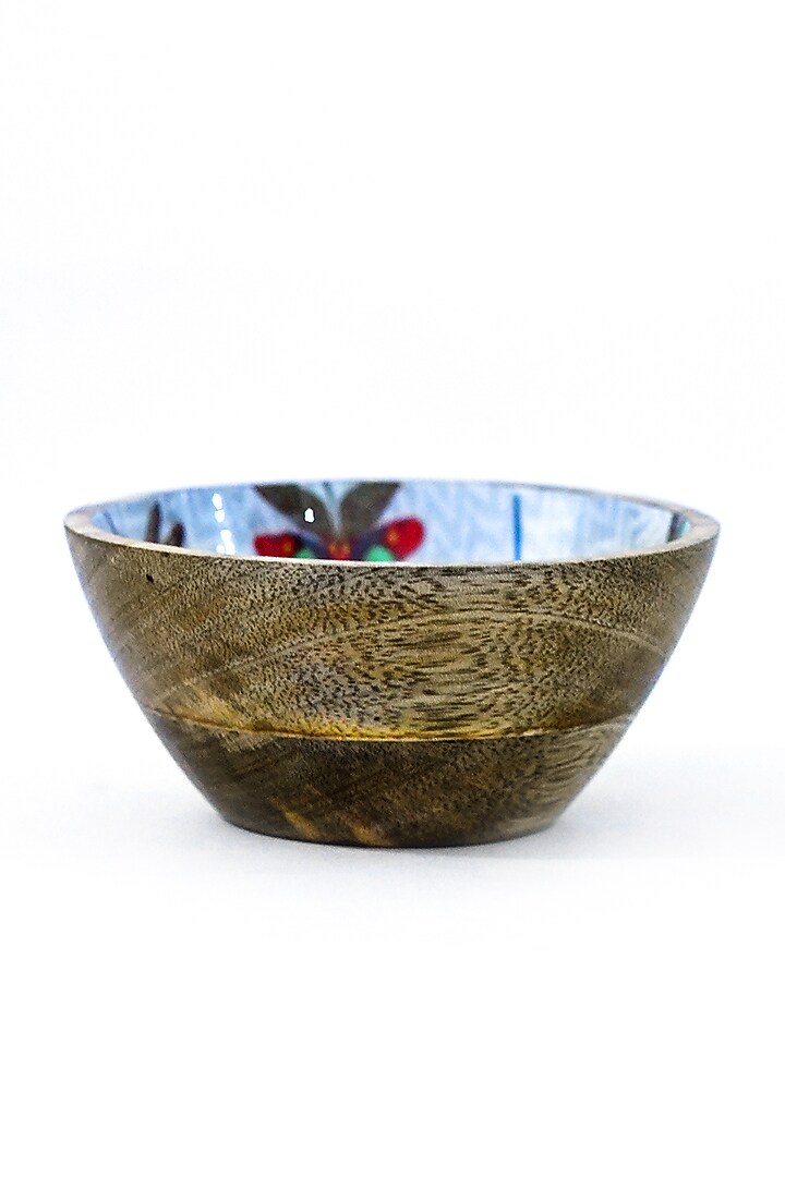White Mango Wood Enameled Serving Bowl by ACE THE SPACE at Pernia's Pop Up Shop