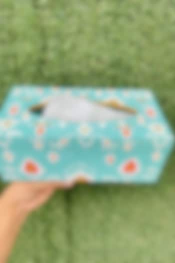 Green Mango Wood Hand Painted Tissue Box by ACE THE SPACE