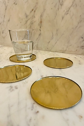 Golden Brass Coaster Set by ACE THE SPACE