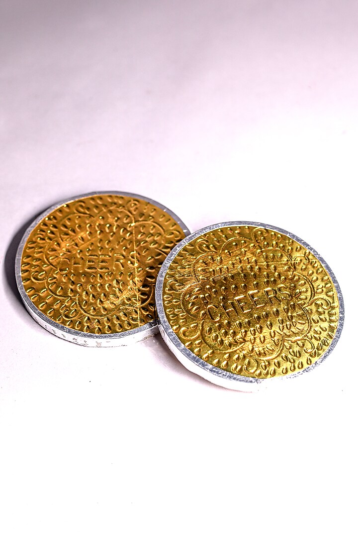 Golden Brass Coaster Set by ACE THE SPACE at Pernia's Pop Up Shop