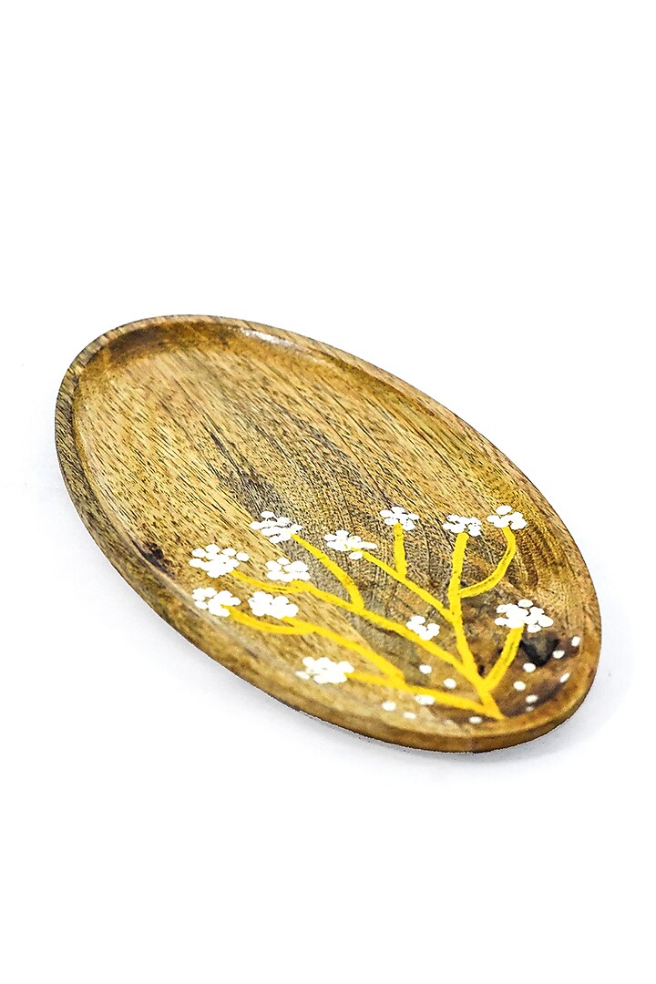 Brown Mango Wood Hand Painted Platter by ACE THE SPACE at Pernia's Pop Up Shop