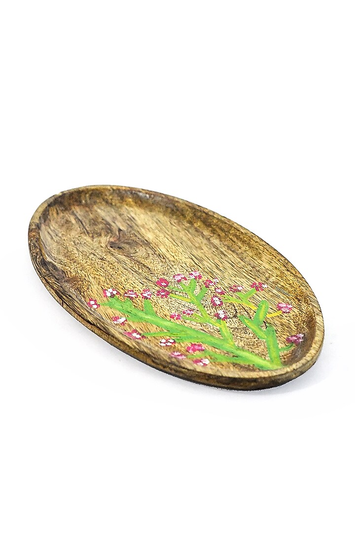 Brown Mango Wood Hand Painted Platter by ACE THE SPACE at Pernia's Pop Up Shop