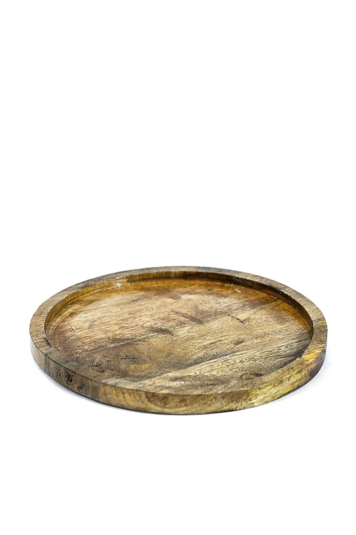Brown Mango Wood Enameled Snack Plate by ACE THE SPACE at Pernia's Pop Up Shop