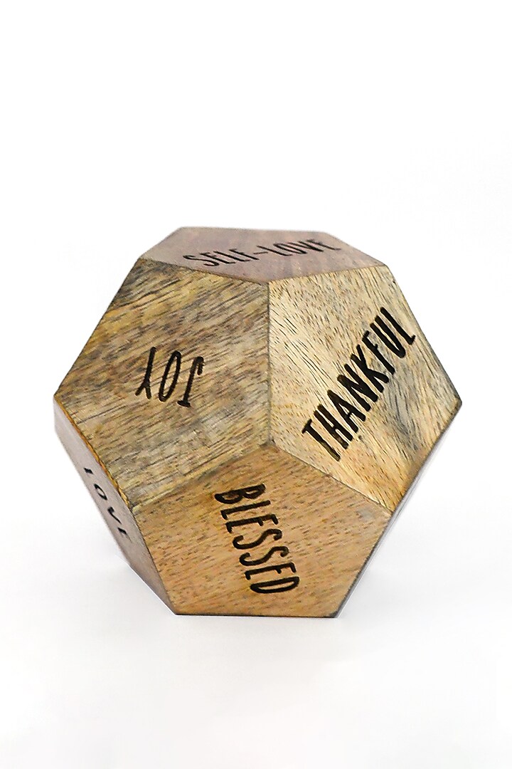 Brown Mango Wood Enameled Play Sphere by ACE THE SPACE at Pernia's Pop Up Shop