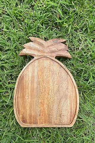 Brown Mango Wood Enameled Serving Platter by ACE THE SPACE
