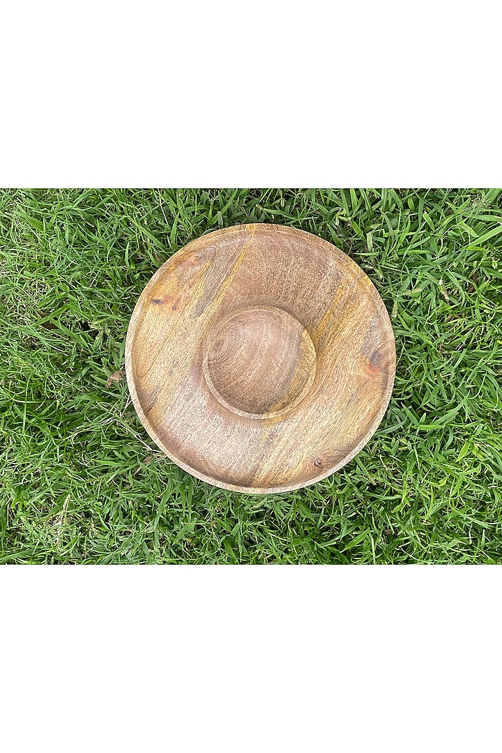 Brown Mango Wood Enameled Round Platter by ACE THE SPACE at Pernia's Pop Up Shop