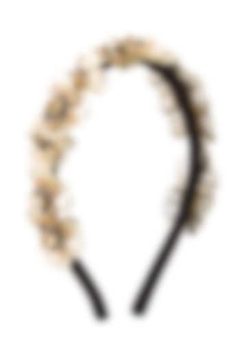 Studio Accessories presents Golden sequinned floral motifs woven hairband available only at Pernia's Pop Up Shop.