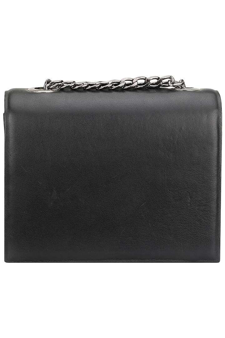 Studio Accessories presents Black beaded floral motif clutch available only at Pernia's Pop Up Shop.