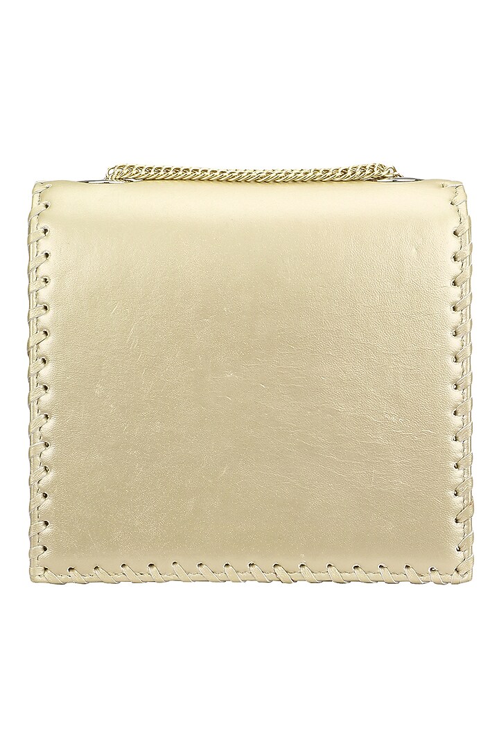 Studio Accessories presents Gold and silver floral motif clutch bag available only at Pernia's Pop Up Shop.