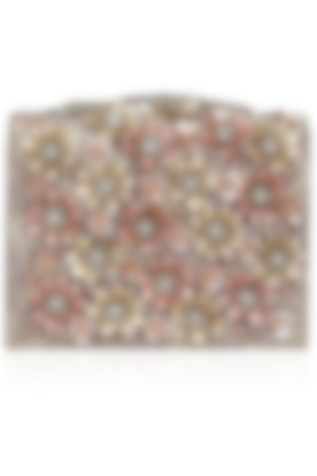 Multicolor Floral Embellished Clutch Bag by Studio Accessories