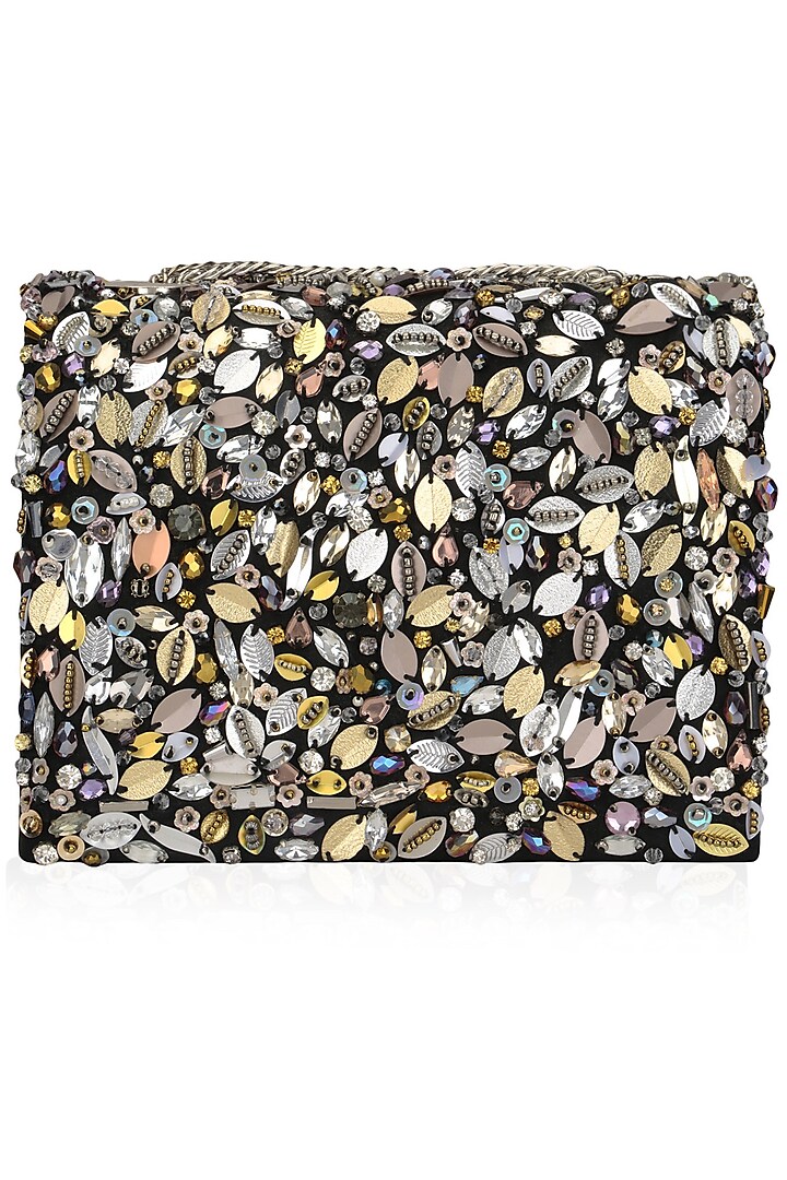 Multicolor Hand Beaded Clutch Bag by Studio Accessories