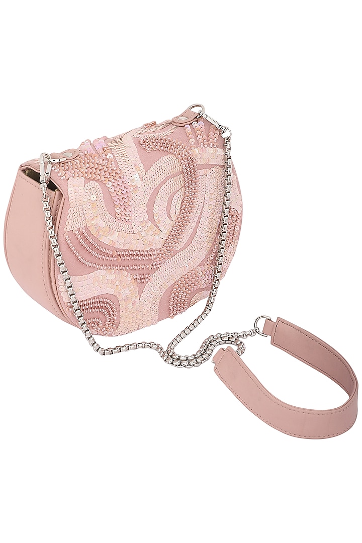 Pink Embellished Clutch by Studio Accessories