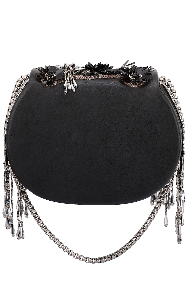 Black floral embellished clutch available only at Pernia's Pop Up Shop.