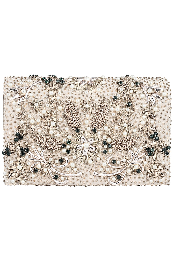 Gold Embellished Clutch by Studio Accessories